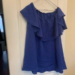 SheIn Off The Shoulder Blue Dress